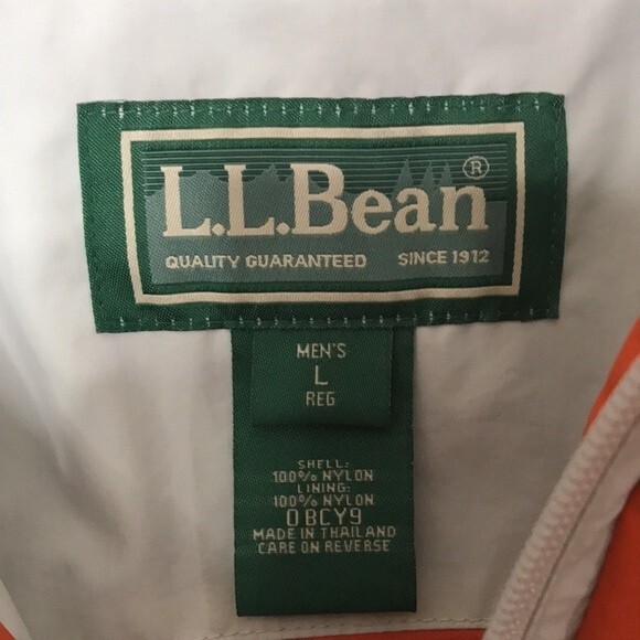 L.L. Bean mens zip up nylon jacket with zippered pockets size large outdoors - Picture 7 of 12